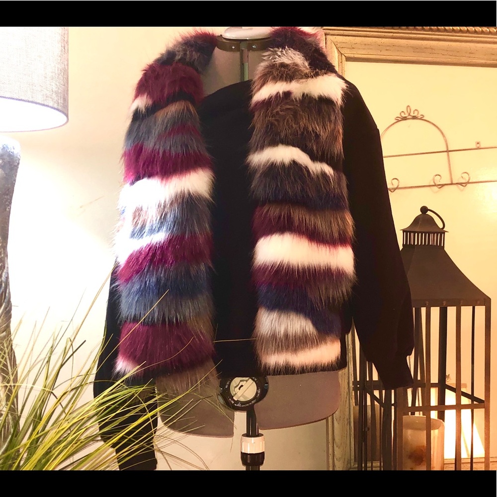 Multi color faux Fur scarf